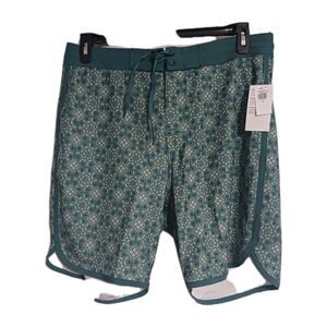 NWT Men's Old Navy 8" Board Shorts Size 32 Teal Print